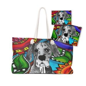 Weekender Tote Bag and 2 Zipper Pouches with Great Dane Dog
